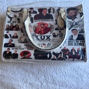 Lucifer Graphic Tote Bag - White and Black